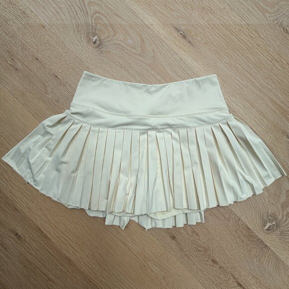 Gold Hinge Pleated Mini Skirt - Picture 1 of 7